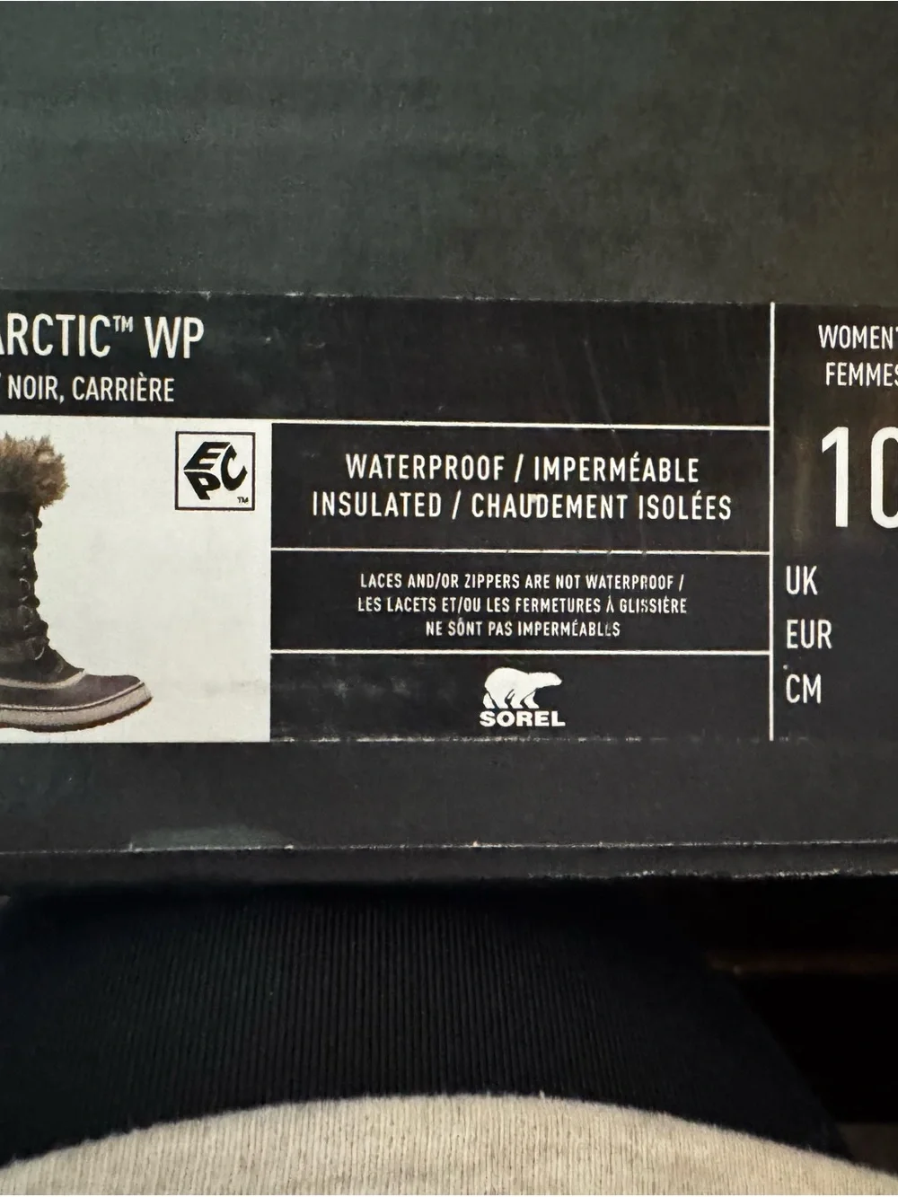 Sorel Joan of Arctic Black Faux-Fur Trim Waterproof Lace-Up Winter Boot